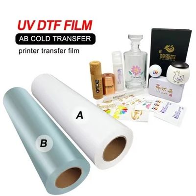 Film d'impression UV blanc transparent flexible de 30 cm à 60 cm CMYK Laque blanc