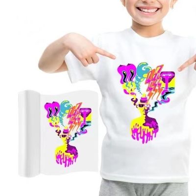 Feuille A3+ DTF Papier de transfert thermique en PET transparent Peeling à froid et à chaud Papier de transfert DTF pour toutes les imprimantes et matériaux DTF