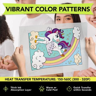 13 pouces 33 cm DTF papier de transfert de chaleur PET clair Peel froid et chaud DTF papier de transfert pour toutes les imprimantes et matériel DTF