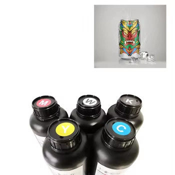 encre UV CMYK+V pour la tête d'imprimante Epson dx7/dx5/dx4 1L utilisation pour le cuir du boîtier de téléphone