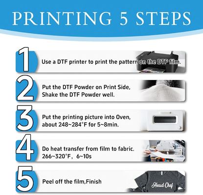 75 microns Peeling à chaud instantané mat 60cm*100m DTF Film en rouleau imprimé pour T-shirt