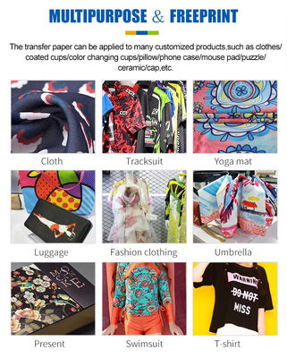 Papier de sublimation de taille A4 pour les vêtements Blanc 100 gm papier de transfert en rouleau pour l'impression par sublimation