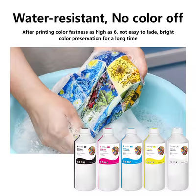 Tinture d'imprimante DTF à base d'eau à base de transferts de PET Tinture d'imprimante DTF à base d'eau à base de CMYK+W Tinture couleur