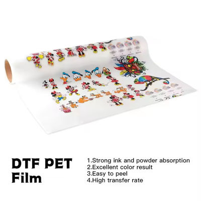 Film de transfert DTF 30CM x 100M 75U Compatible avec CMYK + encre blanche pour l'impression de vêtements