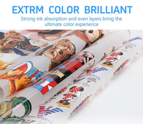 Impression d'encre blanche DTF PET Film 75mic 33cm Parfait pour l'impression sur mesure sur les tissus et les vêtements