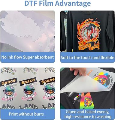 Film de transfert DTF 30CM x 100M 75U Compatible avec CMYK + encre blanche pour l'impression de vêtements